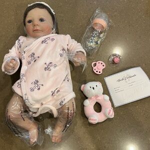 Miaio Realistic Baby Born  17” Doll with Blue Eyes NWT
